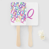 Éventail Confettis en forme de lettre "Q" (Devant et derrière)