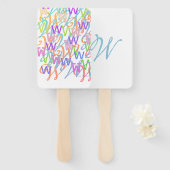 Éventail Confettis en forme de lettre "W" (Devant et derrière)