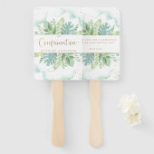 Éventail Confirmation Élégante Vert Bleu Vert (Devant et derrière)