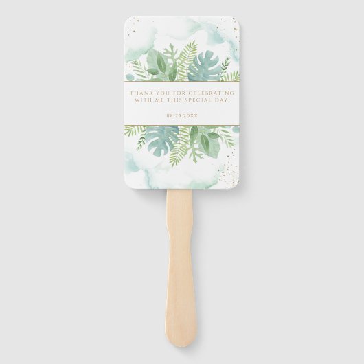 Éventail Confirmation Élégante Vert Bleu Vert (Dos)