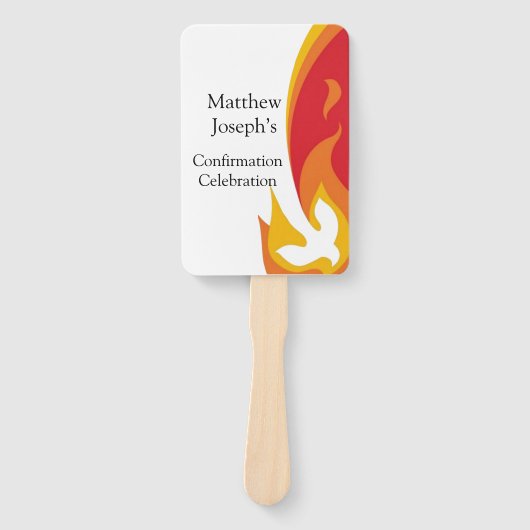 Éventail Confirmation Red Yellow Fire et Dove modifiable (Devant)