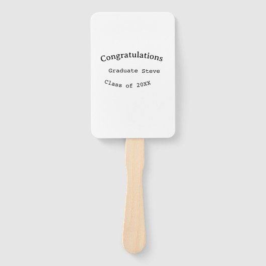 Éventail Congratulations graduate name class of 20XX type w (Devant)