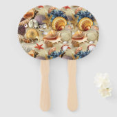 Éventail Coques de mer sur la plage (Devant et derrière)