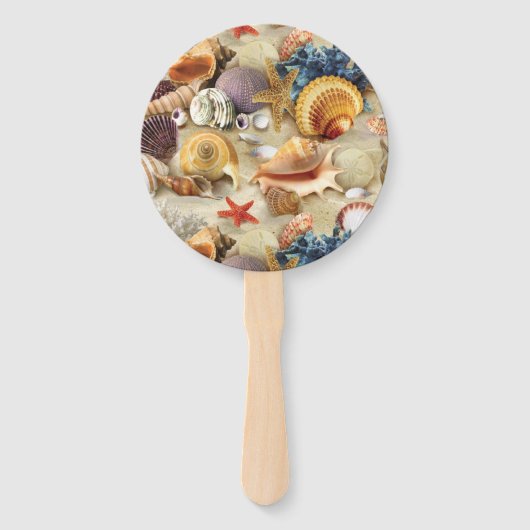 Éventail Coques de mer sur la plage (Devant)