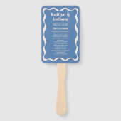 Éventail Coquette Curvy Ribbon Retro Wedding Programme (Devant)