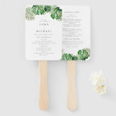 Éventail CORA Tropical Beach Destination Wedding Program (Devant et derrière)