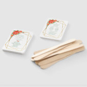 Éventail Coral Floral Rose Mariage programme de ventilateur (Non-assemblé)