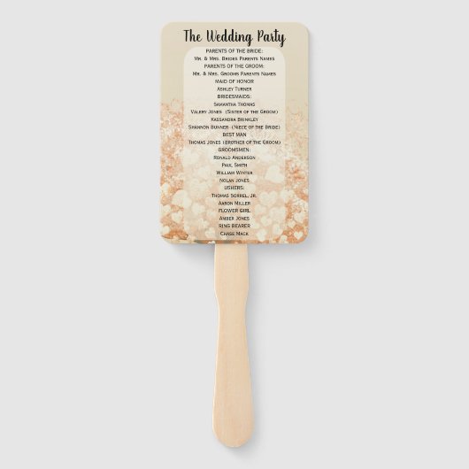 Éventail Coral Heart Leaf Tree Wedding Programme (Dos)