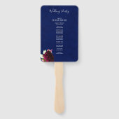 Éventail Coral Marine Bleu Élégant programme de mariage mod (Dos)