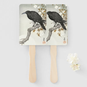 Éventail Corbeau Koson Oiseau Japonais Corneille