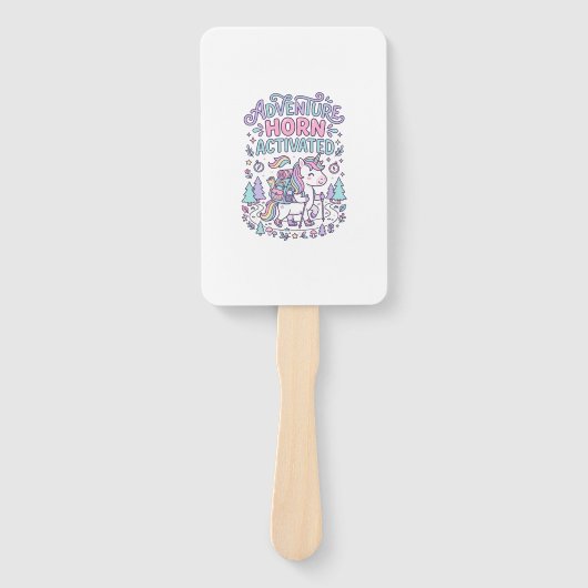 Éventail Corne d'Aventure de Licorne Activée Graphique Past (Devant)
