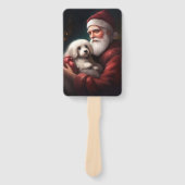 Éventail Coton De Tulear Avec Noël Du Père Noël (Devant)