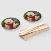 Éventail Coton De Tulear Chien dans la neige Noël (Non-assemblé)