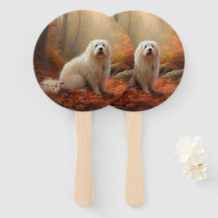 Éventail Coton De Tulear en automne laisse tomber l'inspira