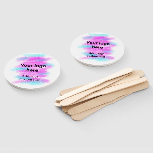 Éventail Couleur d'aquarelle rouge simple ajouter votre log (Non-assemblé)