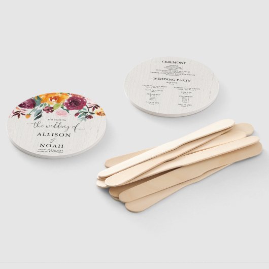 Éventail Couleur d'eau fleurie d'automne programme de maria (Non-assemblé)