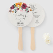 Éventail Couleur d'eau fleurie d'automne programme de maria (Devant et derrière)