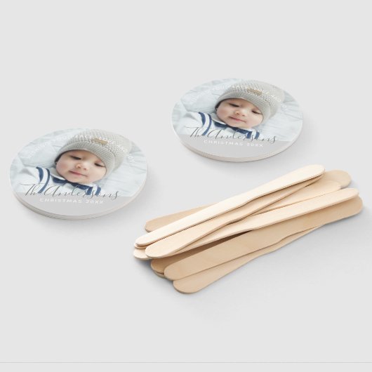 Éventail Couleur personnalisée avec photo et texte personna (Non-assemblé)