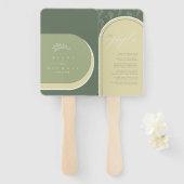 Éventail Couleur Tons Mariage ou Programme Vert ID901 (Devant et derrière)