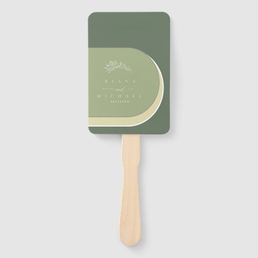 Éventail Couleur Tons Mariage ou Programme Vert ID901 (Devant)