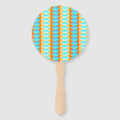 Éventail Couleur Turquoise Bleu Orange Jaune Motif (Devant)
