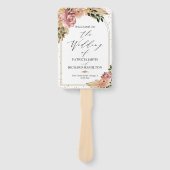 Éventail Couleurs neutres Boho Floral Wedding Programme (Devant)
