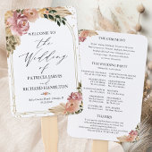 Éventail Couleurs neutres Boho Floral Wedding Programme