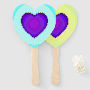 Éventail Couleurs pastel & coeurs violets battre