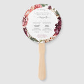 Éventail Country Boho Rose Round Gold Wedding Programme Ven (Dos)