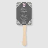 Éventail Country Lace Mason Jar Gris Programme de mariage (Devant)