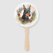 Éventail Coupe festive Doberman Christmas Wreath (Dos)