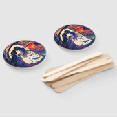 Éventail Couple Faux Vitrail Ensemble de ventilateurs (Non-assemblé)