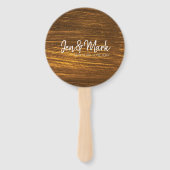 Éventail Couple Names, État, Date Mariage sur Gold Streaks (Devant)