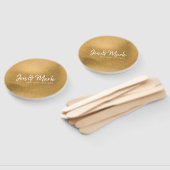 Éventail Couple Names, Etat, Mariage Date sur Faux Gold (Non-assemblé)