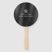 Éventail Couronne brillante noire (Dos)