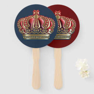 Éventail Couronne de la Croix Royale - Bleu Or