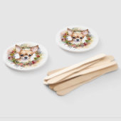 Éventail Couronne de Noël de Chihuahua Chien festif (Non-assemblé)