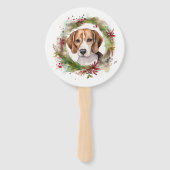 Éventail Couronne de Noël festive de Beagle (Dos)