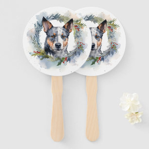 Éventail Couronne de Noël festive de Blue Heeler