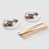 Éventail Couronne de Noël festive du Cane Corso (Non-assemblé)