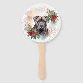 Éventail Couronne de Noël festive du Cane Corso (Devant)