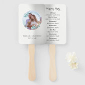 Éventail Couronne Turquoise Photo Personnalisée (Devant et derrière)