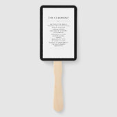 Éventail Couture élégante | Mariage noir et blanc (Dos)