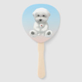 Éventail Cozy Plush Moment: Smiling Bichon Hugging Mini Pup (Devant)