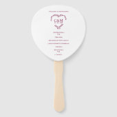 Éventail Cramberry Branches Heart with Initials (Dos)