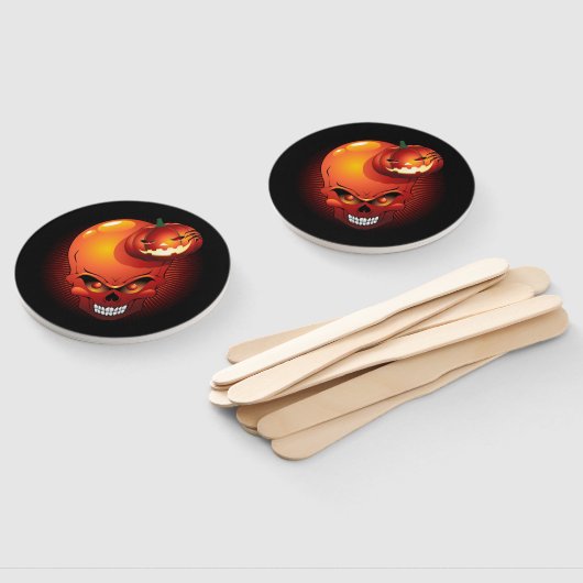 Éventail Crâne d'Halloween et Citrouille (Non-assemblé)