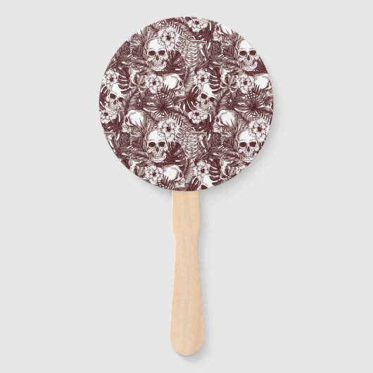 Éventail Crânes de la jungle fans de main (Dos)