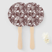 Éventail Crânes de la jungle fans de main (Devant et derrière)