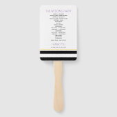 Éventail Crânes et rayures programme de mariage violet (Dos)