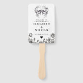 Éventail Crânes gothiques Programme de mariage floral (Devant)